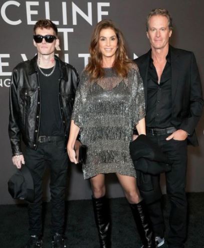 Presley Gerber with his parents Cindy Crawford and Rande Gerber